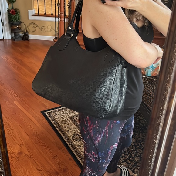 APT.9 Black Pebble Grain Vegan Leather Brooklyn Shopper Shoulder Bag - Picture 12 of 12